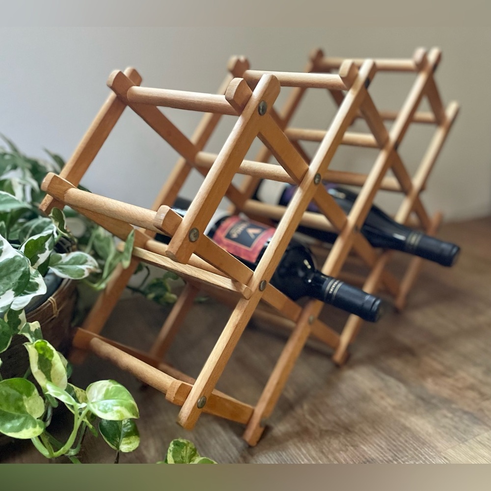 WOODEN COLLAPSIBLE WINE RACK STORAGE RACK - Picture 5 of 7